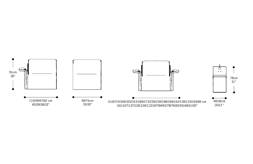 Image of the complete dimensions of the product